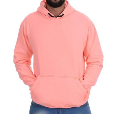 Imagem de Blusa Moletom Canguru Masculino Liso - Elite, Laranja, GG