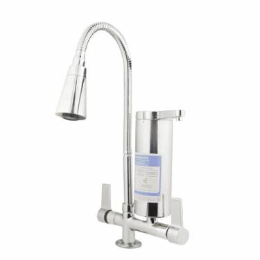 Imagem de Torneira Gourmet Cozinha Com Filtro Bancada Mesa Pia em Metal Dois Jat
