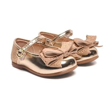 Imagem de Sapatilha infantil dourado meninas Molekinha metal/camurça Cor:Dourado;Tamanho:25;Genero:Feminino