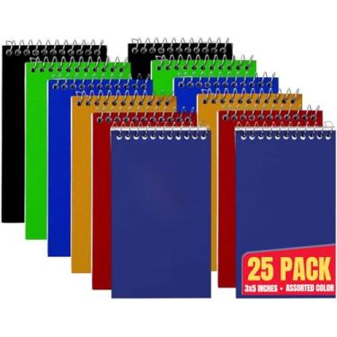 Imagem de 1InTheOffice Blocos de notas de 7,6 x 12,7 cm, Regras de faculdade, Cores Sortidas, 75 folhas/bloco, pacote com 25