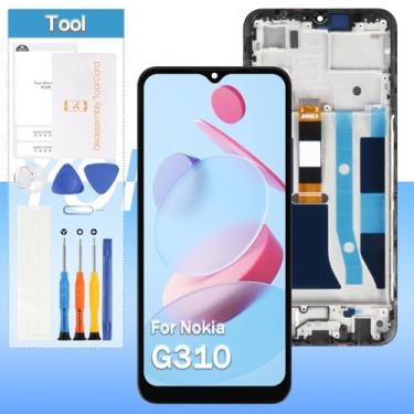Imagem de Substituição de tela para Nokia G310 /G42 TA-1581 TA1573 16.7 cm LCD Display Touch Digitalizador conjunto completo com ferramentas (preto com moldura)