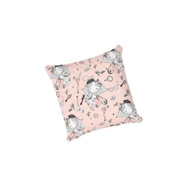 Imagem de Almofada com enchimento Infantil Menina e Cachorrinho Rosa - Fabrika D