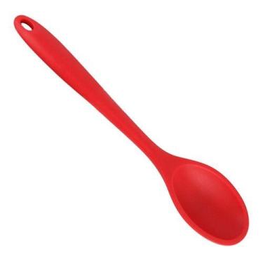 Imagem de Colher Silicone P/ Arroz Utensílio Cozinha Vermelho 27cm Mundiart