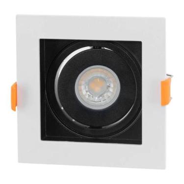 Imagem de Spot de Embutir Conecta MR11 Mini Dicroica Quadrado Recuado Preto e Br