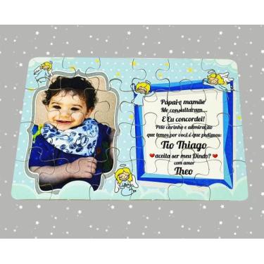 Imagem de Quebra-Cabeça Personalizado Batizado Bebê Anjinhos Anjo - GMH Prod. Se