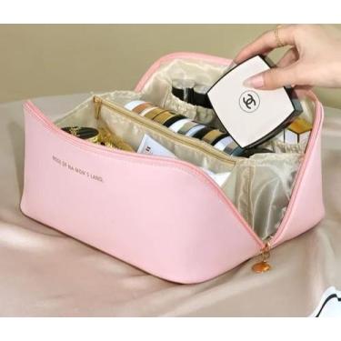 Imagem de Necessaire Feminina Organizador Maquiagem Viagem Blogueira ROSA - ROSE