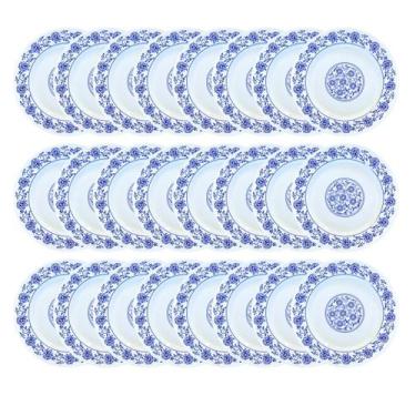 Imagem de Jogo 24 Pratos em Melamina Estampa 20cm Buffet Restaurantes - Fx