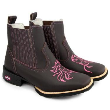 Imagem de Bota Botina Feminina Cano Curto Em Couro Forma Bico Quadrado - Carrero