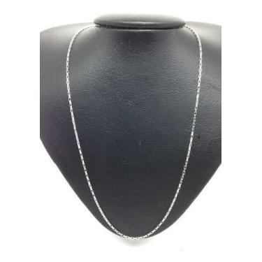 Imagem de Cordão Cadeado Feminina 50cm Corrente Veneziana  Prata 925 - Michester