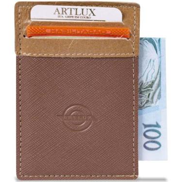 Imagem de Porta Cartão Couro Misto Artlux 933, CARAMELO
