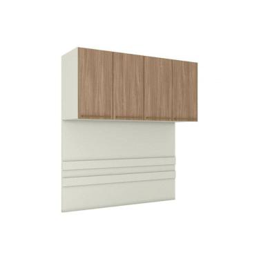 Imagem de Módulo de Quarto Casal Armário Ponte Aéreo MC11 Seletto c/ 4 Portas Areia/Jequitibá - Henn