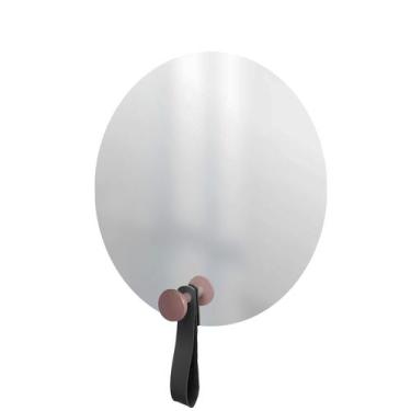 Imagem de Espelho Funcional Hook Rosa Alça Preta 50 Cm Redondo - e2g Design