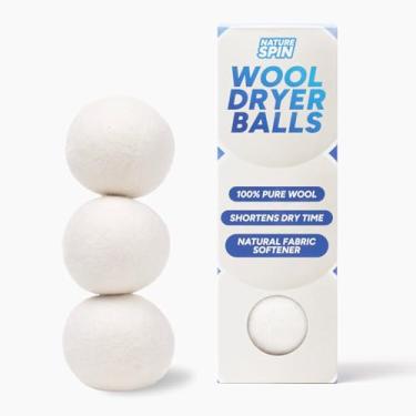 Imagem de Nature Spin Wool Dryer Balls, 3-Pack XL, 100% Pure New Zealand Sheep Wool, Unscented, Hypoallergenic, Eco-Friendly Laundry Balls (3 Pack)
