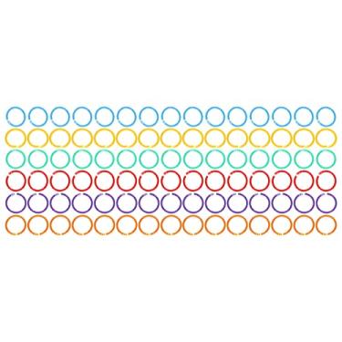 Imagem de Anéis de Folha Solta de Plástico, Anel de Pasta de 90 Peças Em 6 Cores Com Identificação de 27mm, para Pastas, Cartões de Visita e Organização Doméstica