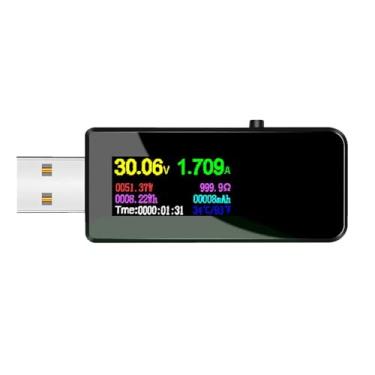 Imagem de Daconovo 13 em 1 testador USB Indicador de tensão atual Display LCD colorido Testador USB Amperímetro elétrico Medidor de energia Carga DC Multímetro digital Voltímetro Wattímetro Testador USB portáti