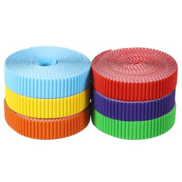 Imagem de Rebower Folhas de papelão ondulado, inserções de papelão ondulado [para projetos de artesanato e bricolage] - 2 x 27 polegadas/série arco-íris 6 cores sortidas/1 conjunto