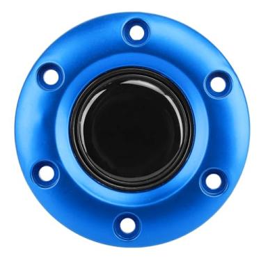 Imagem de Tampa Central do Volante do Carro - Interruptor de Botão de Buzina Interno para Volantes de 6 Furos, Design Elegante, Ajuste Universal, Melhora a Experiência de Direção (Azul)