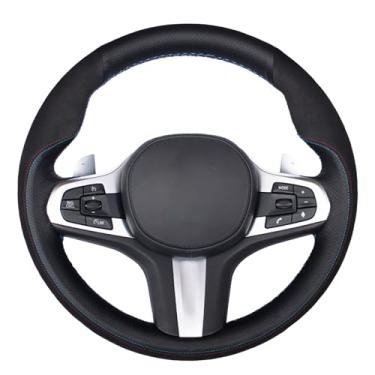 Imagem de MEWANT Capa de volante de couro genuíno e camurça para BMW M Sport / 3 Series G20 / 2 Series F44 / 4 Series G22 (Coupe) G23 (conversível)/G26 (Gran Coupe) / 5 Series G30 / X3 / X5