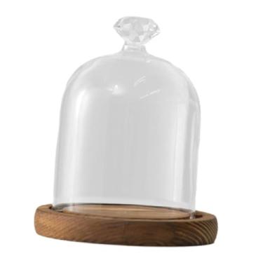 Imagem de Ｂｅｓｇａ Cúpula de vidro cloche bell jar com base de madeira redonda versátil diâmetro 3.5 polegadas mesa exibição para mesas de jantar decorativas, Style E