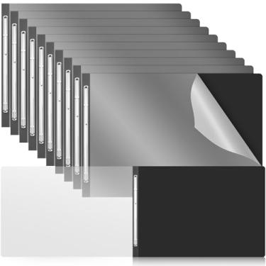 Imagem de Zhanmai 10 capas transparentes para relatórios frontais de 28 x 43 cm, pastas de apresentação de plástico com capacidade de 7,6 cm com fixador de papel, pastas para documentos, fichário de