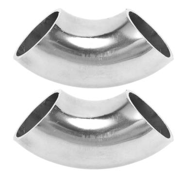 Imagem de Motoforti 2 peças 90 graus curva mandril cotovelo carro modificado tubo de escape tubulação 1,9 cm espessura OD 1,5 mm/16GA 19x50x1,5 mm SS316 aço inoxidável 2 peças