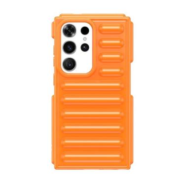 Imagem de Capa de celular luxuosa com almofada de ar listrada e à prova de choque para Samsung S24 Plus S23 Ultra FE A55 A35 A25 A15 A05 A05S M55 F55, laranja, para Galaxy A35 5G