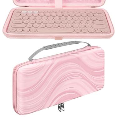 Imagem de TOCCOOL Capa de viagem com teclado, capa protetora rígida compatível com Logitech Pebble Keys 2 K380s/ Logitech K380 (rosa)