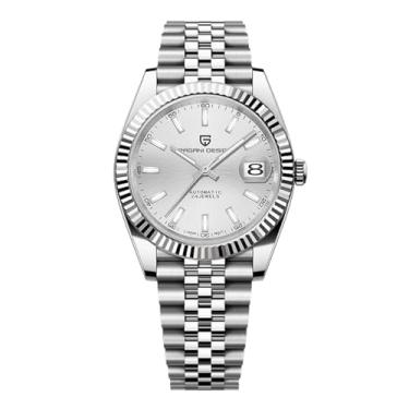 Imagem de Pagani Design Relógio masculino automático Movimento automático japonês Relógio clássico Cristal de safira 100 metros à prova d'água Relógio masculino comercial luminoso.. (Cinturão de aço branco)