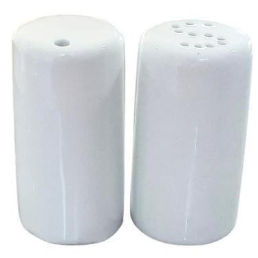 Imagem de Kit Jogo Saleiro + Paliteiro de Mesa - Porcelana Branca - Genérico