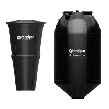 Imagem de Kit Fossa Séptica Biodigestor Esgoto 750 Litros Com Leito de Secagem 180 Litros Tecnipar