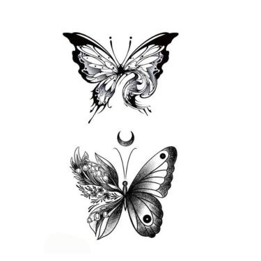 Imagem de Tatoo Temporária Fantasia Dupla Borboleta Mini Lua