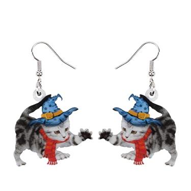 Imagem de Bonsny Brincos pendentes de acrílico para mulheres, meninas, crianças, acessórios de presente, Acrílico, Sem pedra preciosa