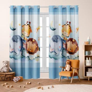 Imagem de Cortina Safari Baby Blackout 2,80X 2,20 p/ Quarto Infantil Criança Beb