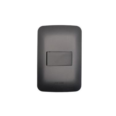 Imagem de Interruptor 4x2 Placa Preto Black Fosco Canoa Romazi, SImples