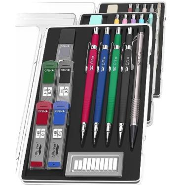 Imagem de Mr. Pen Conjunto de lápis mecânicos com grafite e refis de borracha, 5 tamanhos - 0,3, 0,5, 0,7, 0,9 e 2 milímetros, esboços, ilustrações, arquitetura,