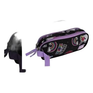 Imagem de Estojo Escolar Meninas Unicórnio Grande Compartimento Duplo - Clio