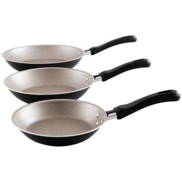 Imagem de Conjunto de Frigideiras Antiaderente Tramontina de Alumínio Linz Preto
