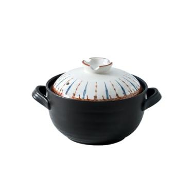 Imagem de Panela de cozedura criativa minimalista de estilo japonês, panela de barro resistente ao calor para casa, sopa, flor, macarrão - 3500 ml de fragrância de arroz