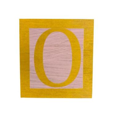 Imagem de Cubo Rosa Letra Amarela com Aplique Festa Chá de Bebê Decoração 8x8x8 