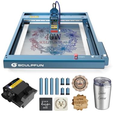 Imagem de SCULPFUN Máquina de Gravura Sf-A9 40000Mw com Máquina de Gravura de Maior Precisão com Assistência de Ar para Madeira e Metal