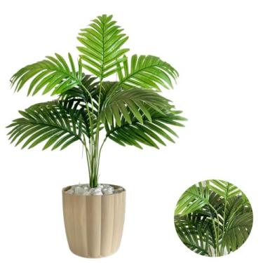 Imagem de Palmeira Artificial Com Vaso Polietileno Decora Casa Mesa - PlantaImpo