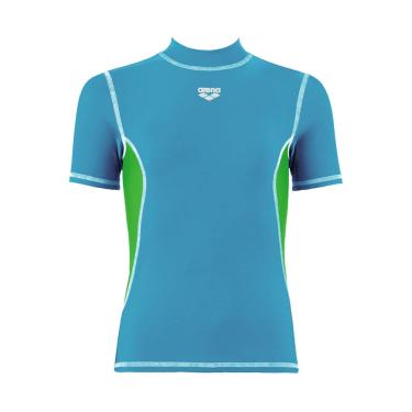 Imagem de arena Camiseta Proteção UV Infantil Azul Turquesa e Verde Tam 14-15
