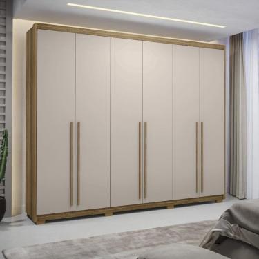 Imagem de Guarda Roupa Casal 6 Portas 3 Gavetas Dubai Majestic - Nature-fendi Nature-fendi
