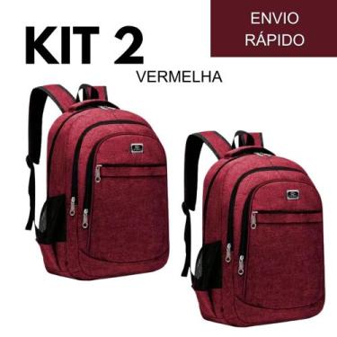 Imagem de Kit 2 Mochilas Bolsa Viagem Resistente Casual Viagem Faculdade Coreana