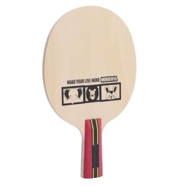 Imagem de Raquete De Tênis De Mesa, Paddles Paddle Equipamento De Tênis De Mesa para Crianças 5 Camadas De Madeira Pura Baseboard Basswood (Penhold curta alça)
