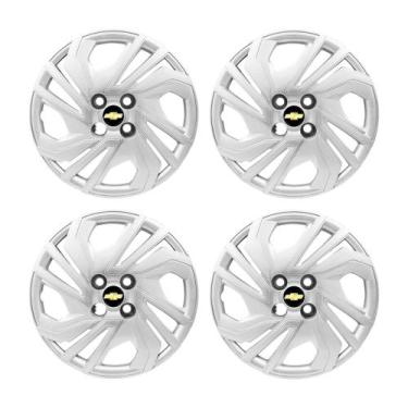 Imagem de Jogo Calota Aro 14 Prata Onix 2023 2024 Emblema Resinado - GFM, Emblem