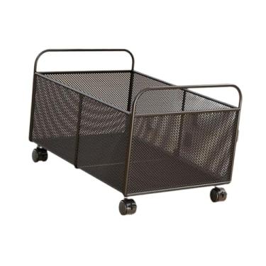 Imagem de IEUDNS Cesta de armazenamento de arame, cesta de lixeiras de lanches de cebola de batata com rodas, organizador de cozinha de utilidade para casa de cozinha, L