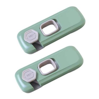 Imagem de Trava de Segurança Geladeira Armario Gaveta Kit 2 unidades Protege Bebe Criança Evita Acidente Fechadura Porta Janela Resistente Multiuso