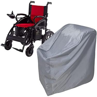 Imagem de Capas para cadeiras de rodas elétricas à prova d'água, resistente, tecido Oxford 210D, antiUV, à prova de vento, capa de scooter com bolsa de armazenamento portátil, protetor de cadeira de rodas