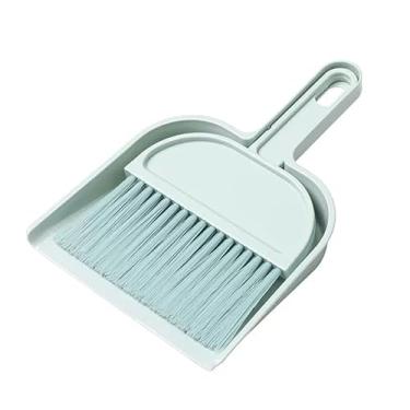 Imagem de SUREK Conjunto moderno de mini vassoura e pá de lixo para limpeza doméstica com conjunto de pá de lixo para uso interno conveniente, verde